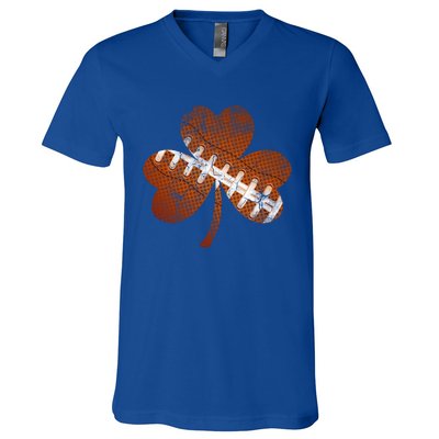 Vintage American Football St Patricks Day Sports Player Gift V-Neck T-Shirt