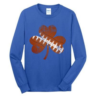 Vintage American Football St Patricks Day Sports Player Gift Tall Long Sleeve T-Shirt