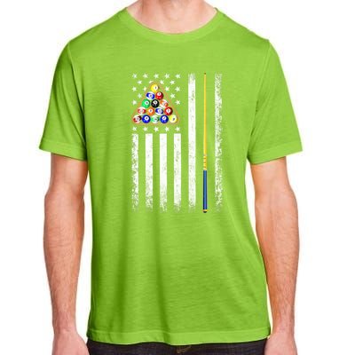 Vintage American Flag Billiard Pool Player Gift Adult ChromaSoft Performance T-Shirt