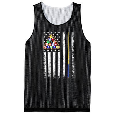 Vintage American Flag Billiard Pool Player Gift Mesh Reversible Basketball Jersey Tank