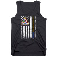 Vintage American Flag Billiard Pool Player Gift Tank Top