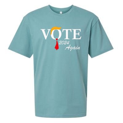 Vote Again Funny Pro President Trump 2024 Trump Sueded Cloud Jersey T-Shirt