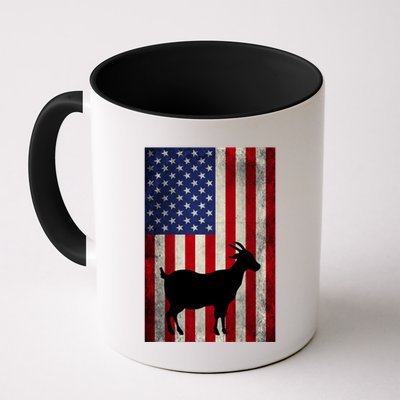 Vintage American Flag Goat 4th Of July Patriotic Gift Mug