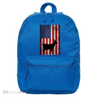 Vintage American Flag Goat 4th Of July Patriotic Gift 16 in Basic Backpack