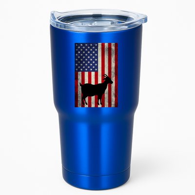 Vintage American Flag Goat 4th Of July Patriotic Gift Tumbler