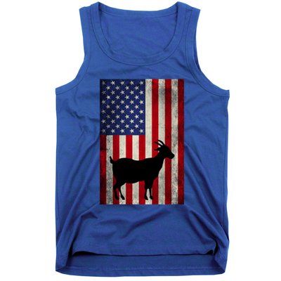 Vintage American Flag Goat 4th Of July Patriotic Gift Tank Top