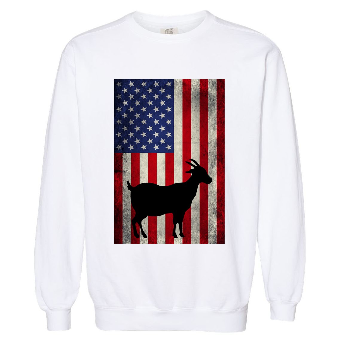 Vintage American Flag Goat 4th Of July Patriotic Gift Garment-Dyed Sweatshirt