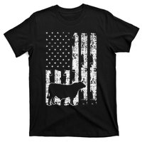 Vintage American Flag USA Cow Black Angus Rancher T-Shirt