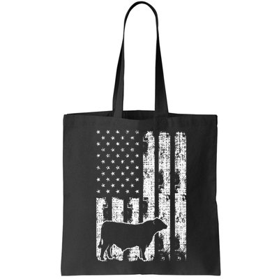 Vintage American Flag USA Cow Black Angus Rancher Bag