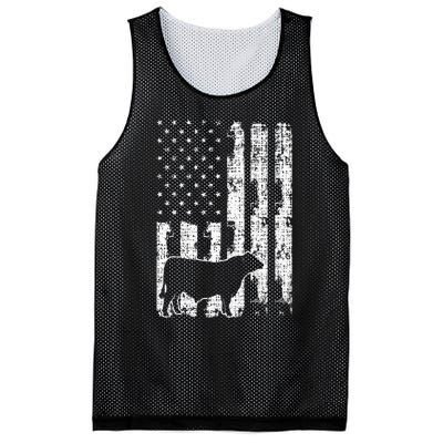 Vintage American Flag USA Cow Black Angus Rancher Mesh Reversible Basketball Jersey Tank