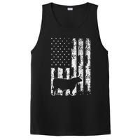 Vintage American Flag USA Cow Black Angus Rancher PosiCharge Competitor Tank