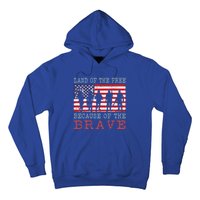 Vintage American Flag Land Of The Free Because Of The Brave Gift Hoodie