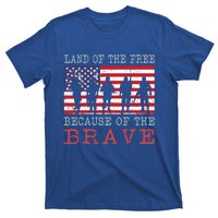 Vintage American Flag Land Of The Free Because Of The Brave Gift T-Shirt