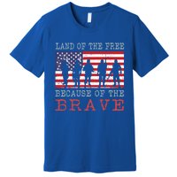 Vintage American Flag Land Of The Free Because Of The Brave Gift Premium T-Shirt