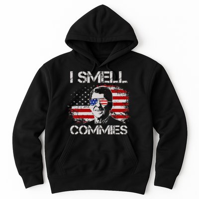 Vintage American Flag Funny Political I Smell Commies Hoodie