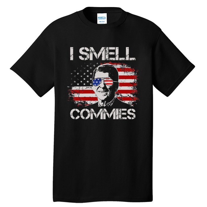 Vintage American Flag Funny Political I Smell Commies Tall T-Shirt