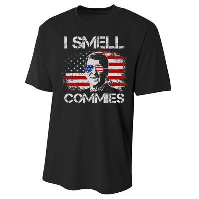 Vintage American Flag Funny Political I Smell Commies Performance Sprint T-Shirt