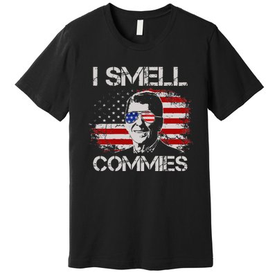 Vintage American Flag Funny Political I Smell Commies Premium T-Shirt