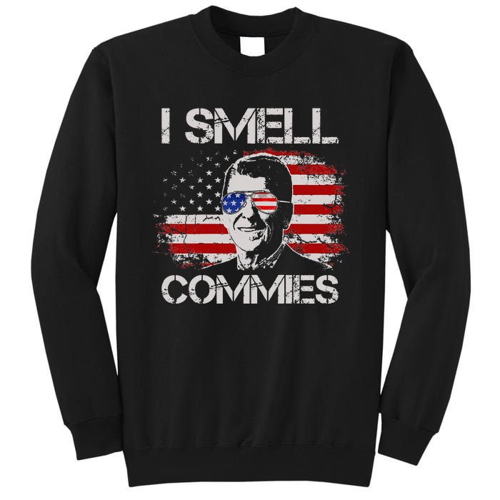 Vintage American Flag Funny Political I Smell Commies Tall Sweatshirt