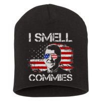 Vintage American Flag Funny Political I Smell Commies Short Acrylic Beanie