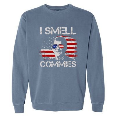 Vintage American Flag Funny Political I Smell Commies Garment-Dyed Sweatshirt