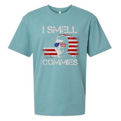 Vintage American Flag Funny Political I Smell Commies Sueded Cloud Jersey T-Shirt