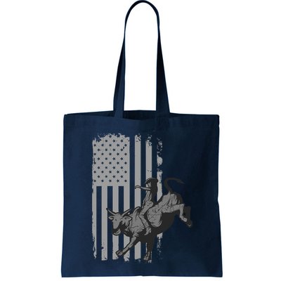 Vintage American Flag Bucking Bull Riding Patriotism Rodeo Bag