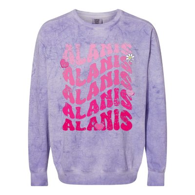 Vintage Alanis First Name I Love Alanis Colorblast Crewneck Sweatshirt