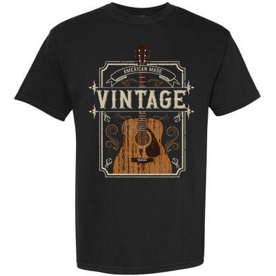 Vintage Acoustic Guitar Collector Retro Guitarist Garment-Dyed Heavyweight T-Shirt