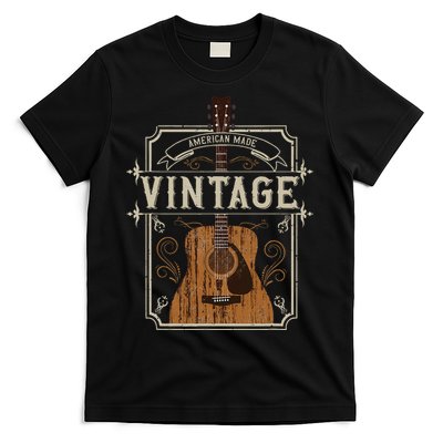 Vintage Acoustic Guitar Collector Retro Guitarist T-Shirt
