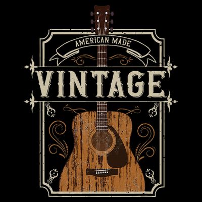 Vintage Acoustic Guitar Collector Retro Guitarist T-Shirt