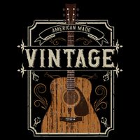 Vintage Acoustic Guitar Collector Retro Guitarist Flatbill Hat