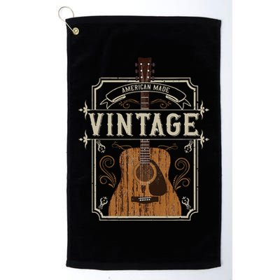 Vintage Acoustic Guitar Collector Retro Guitarist Golf Towel