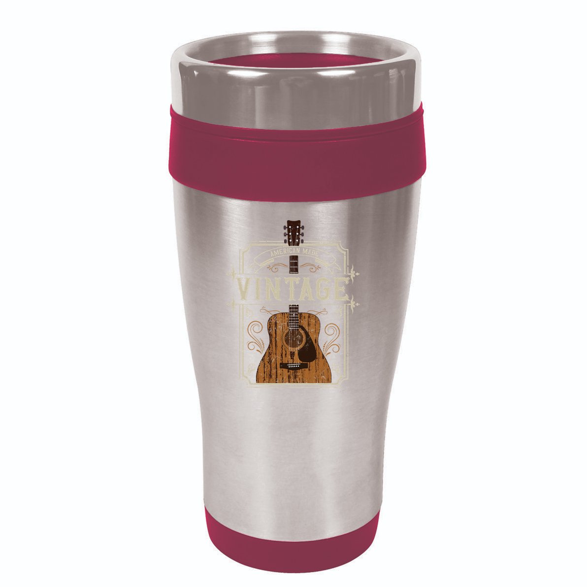 Vintage Acoustic Guitar Collector Retro Guitarist 16oz Travel Tumbler