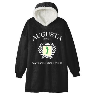 Vintage Augusta Georgia National Golf Club With Golfer Hooded Wearable Blanket