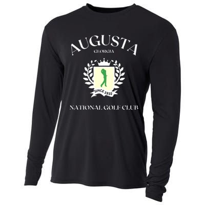 Vintage Augusta Georgia National Golf Club With Golfer Cooling Performance Long Sleeve Crew