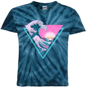 Vaporwave Aesthetic Great Wave Retro Triangle Kids Tie-Dye T-Shirt