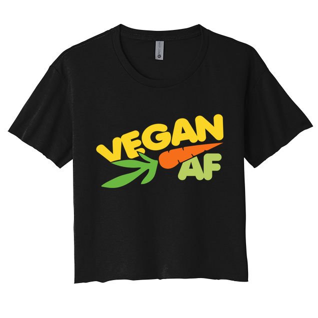 Vegan Af Gift Retro Style Veganism Funny Gift Crop Top