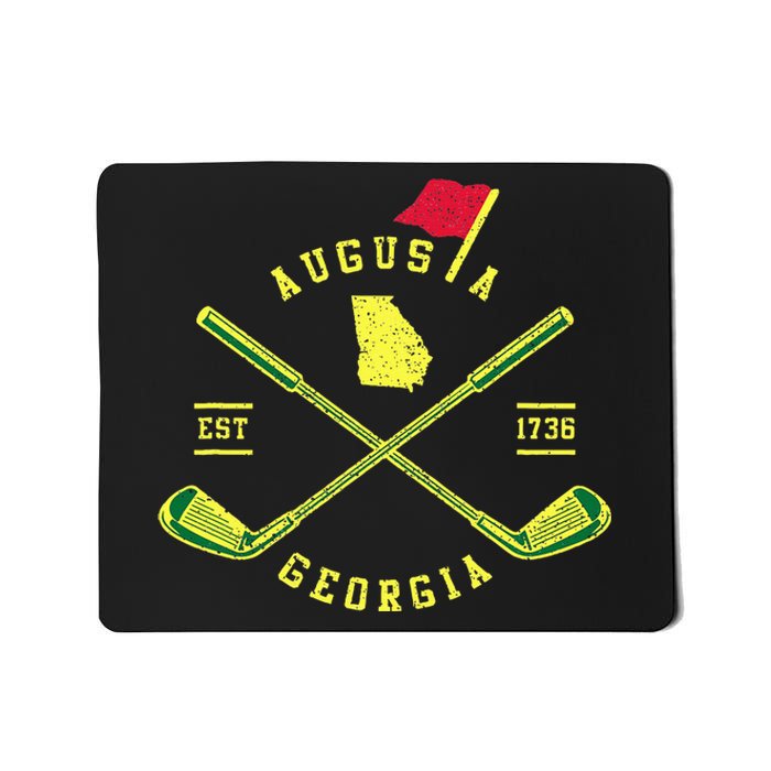 Vintage Augusta Georgia Map Golf Clubs Golfer Mousepad