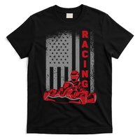 Vintage American Go Kart Racing With USA Flag T-Shirt