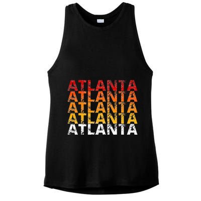 Vintage Atlanta Georgia Ladies PosiCharge Tri-Blend Wicking Tank