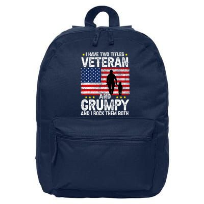 Veteran And Grumpy Army Grandpa Fathers Day Veteran 16 in Basic Backpack