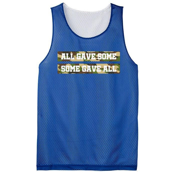 Veteran All Gave Some Some Gave All Camo Gift Mesh Reversible Basketball Jersey Tank