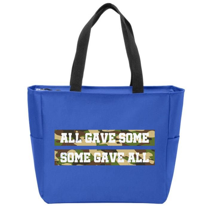 Veteran All Gave Some Some Gave All Camo Gift Zip Tote Bag