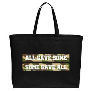 Veteran All Gave Some Some Gave All Camo Gift Cotton Canvas Jumbo Tote