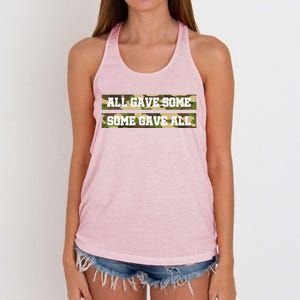 Veteran All Gave Some Some Gave All Camo Gift Women's Knotted Racerback Tank