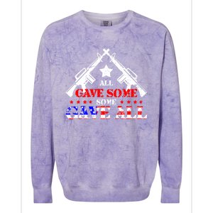 Veteran All Gave Somecool Giftsome Gave All Cute Gift Colorblast Crewneck Sweatshirt