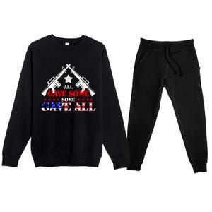 Veteran All Gave Somecool Giftsome Gave All Cute Gift Premium Crewneck Sweatsuit Set