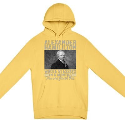 Vintage Alexander Hamilton Wrote 51 Essays In 6 Months Premium Pullover Hoodie