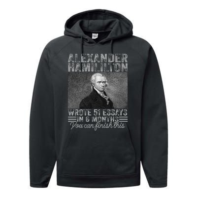 Vintage Alexander Hamilton Wrote 51 Essays In 6 Months Performance Fleece Hoodie